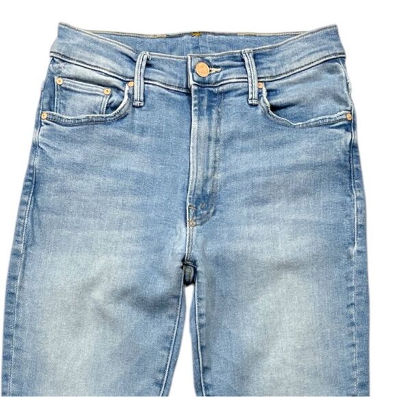 Mother The Insider Crop Step Fray Limited Edition Light Blue Denim Jeans 26 - Picture 7 of 16
